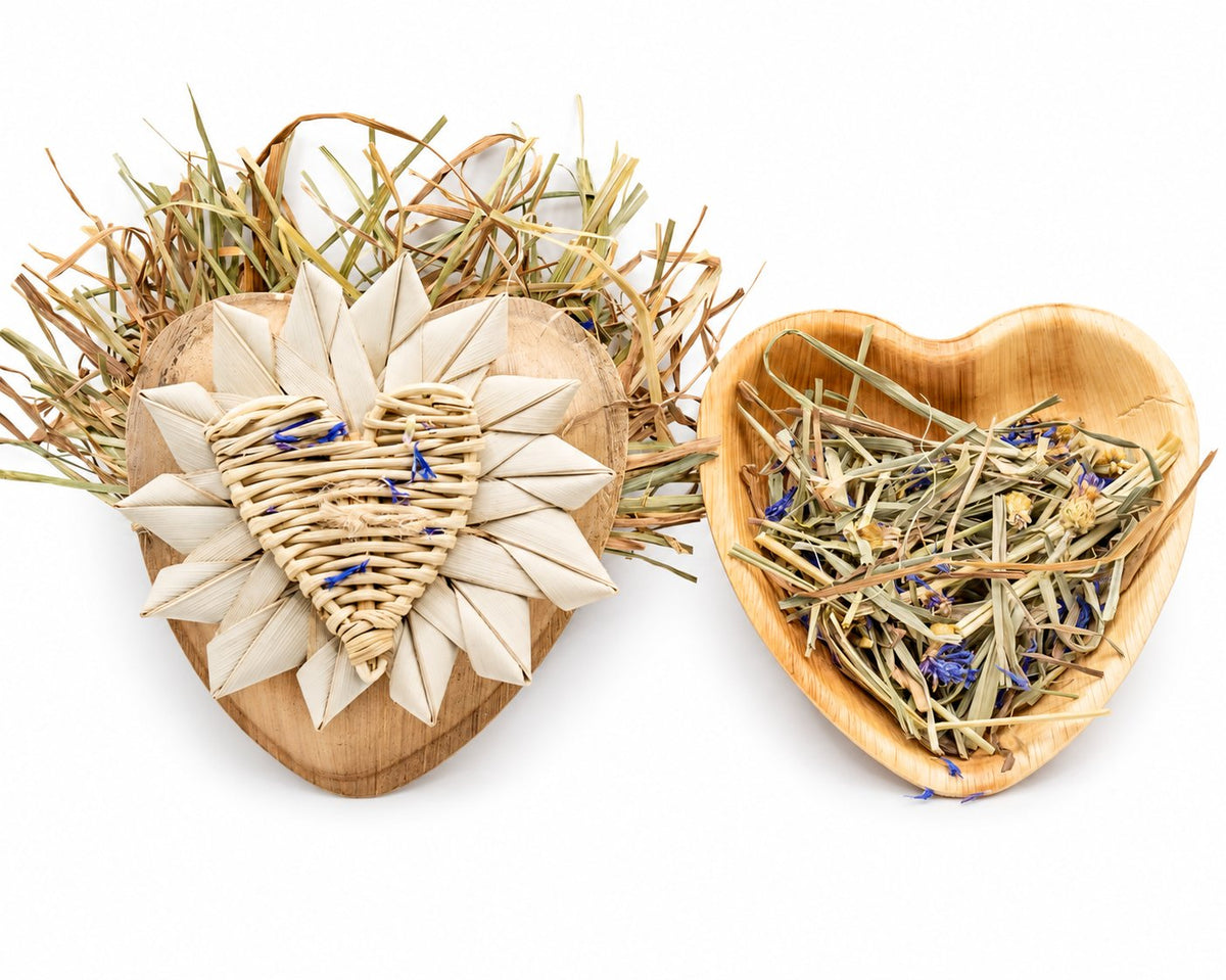 Cœur en feuille de palmier avec Forage - The Bun Bun Family — sur fond blanc
