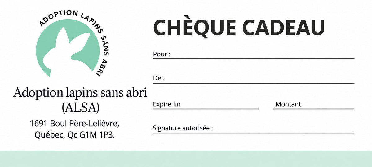 Chèque cadeau ALSA sans ruban, sur fond blanc