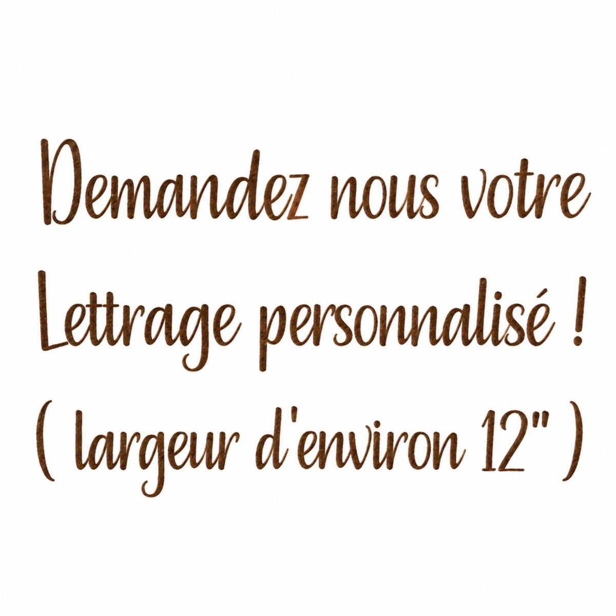 Lettrage personnalisé — renseignements