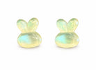 Boucles d’oreilles lapin — jaune — sur fond blanc